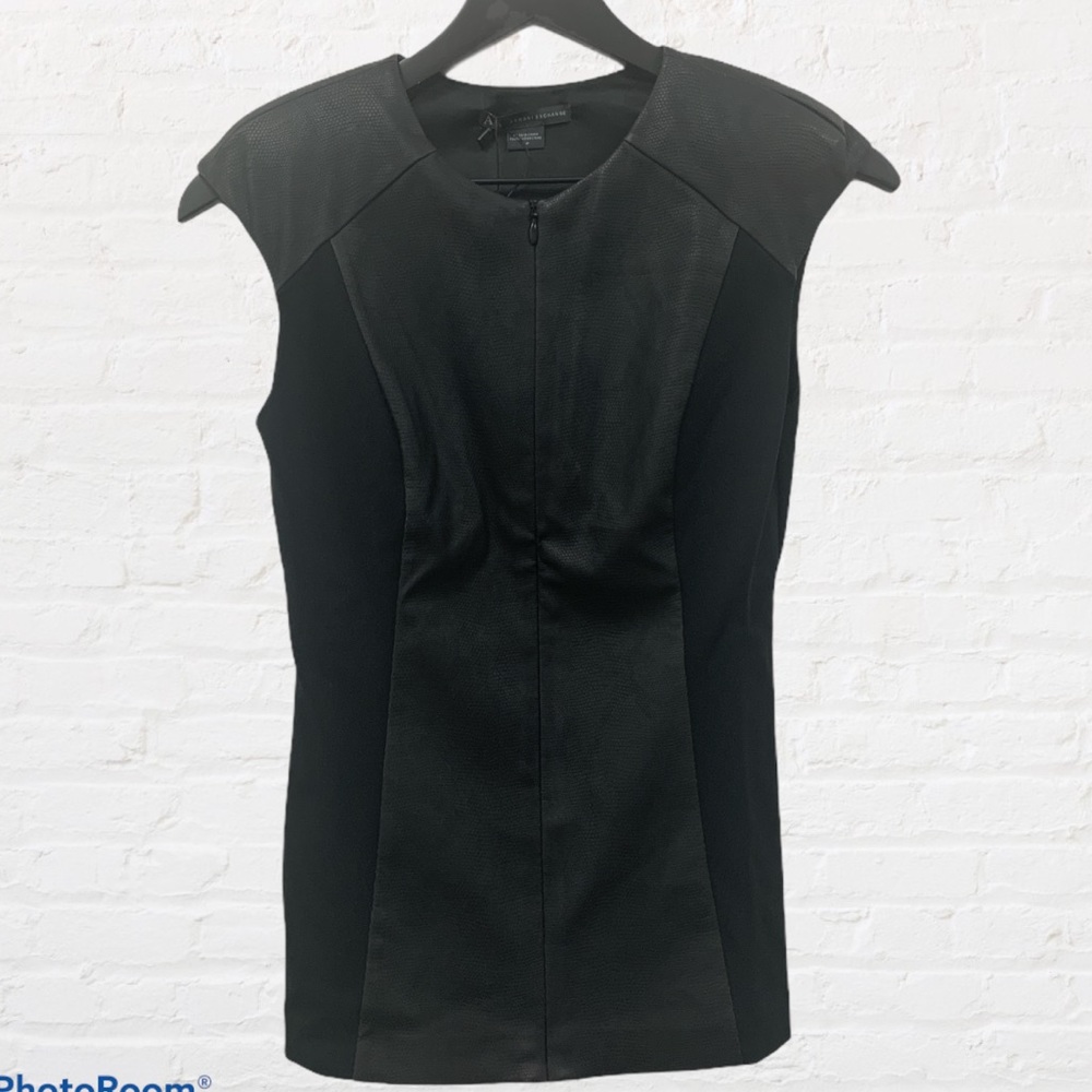 Armani Exchange faux leather/ stretch top size S